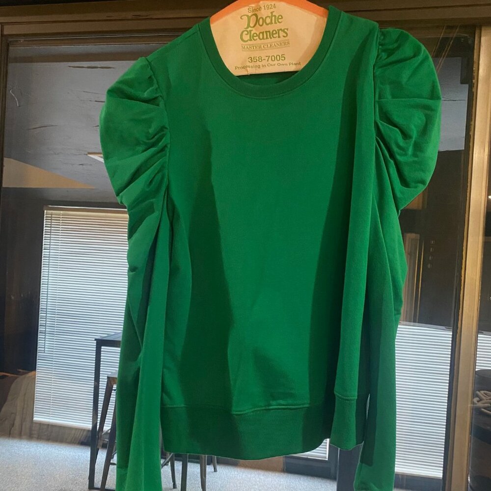 Crew Neck Puff Sleeve Sweatshirt
